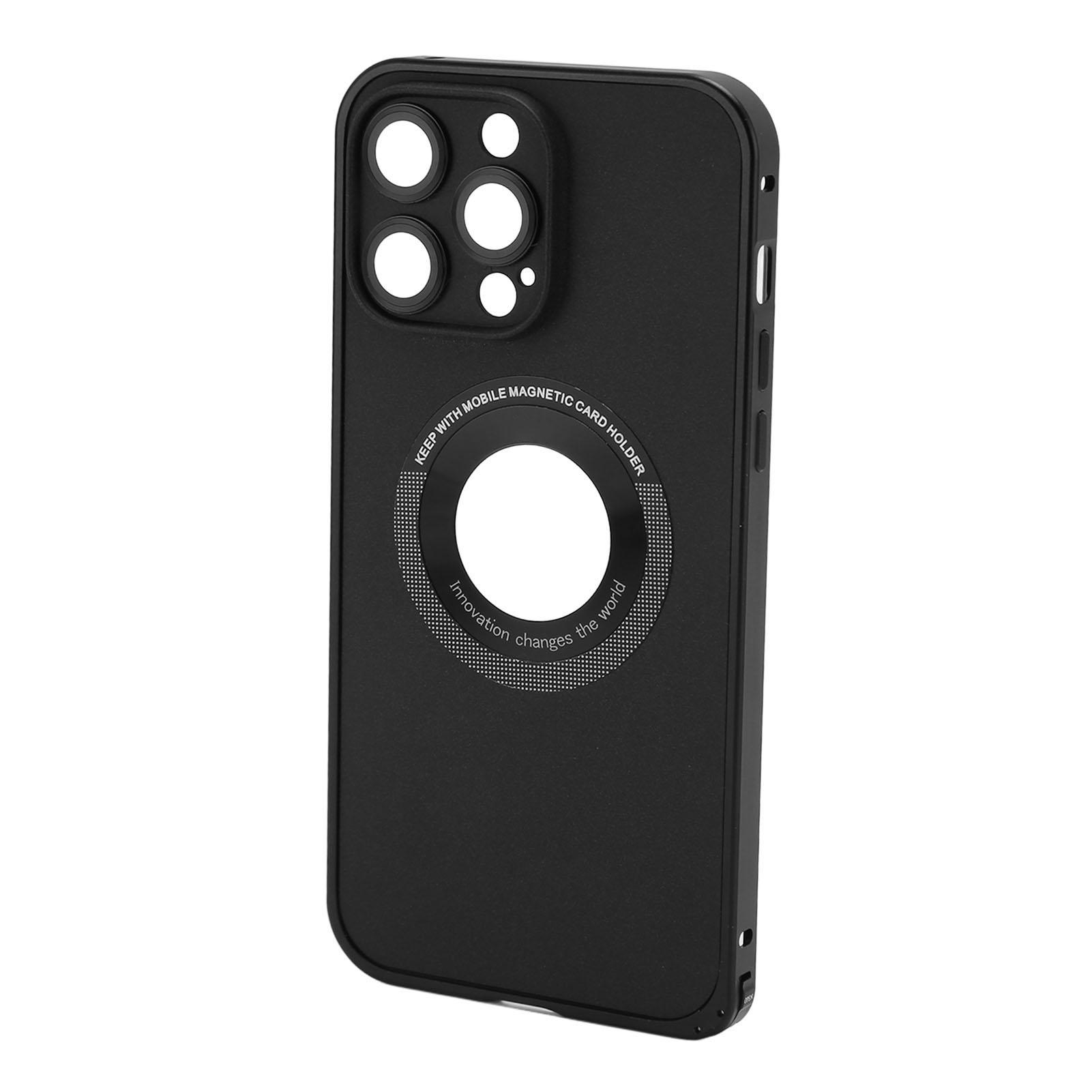 

Чехол для телефона с металлическим каркасом и эластичной застежкой, черный, легкий, с защитой от отпечатков пальцев