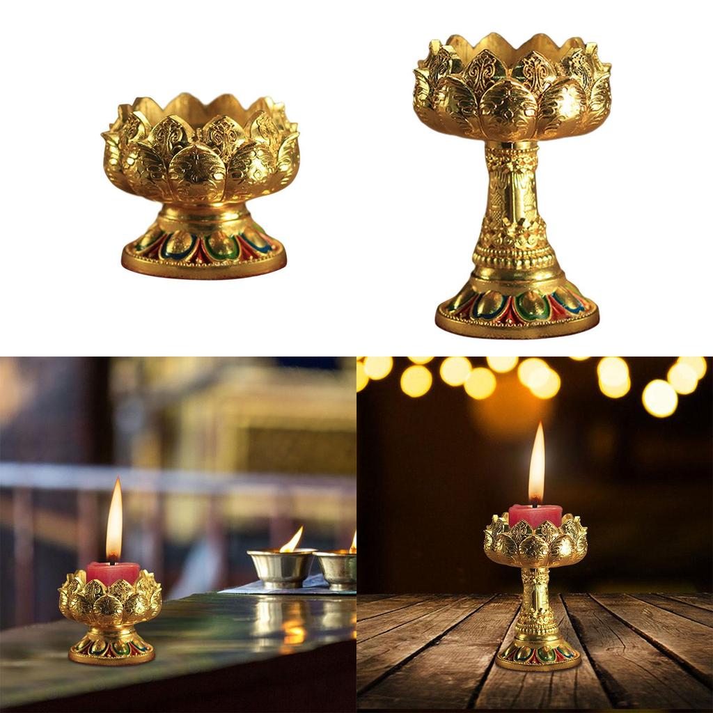 Candle Holder Buddhist Tealight Candle Holder for Living Room Tabletop Decor