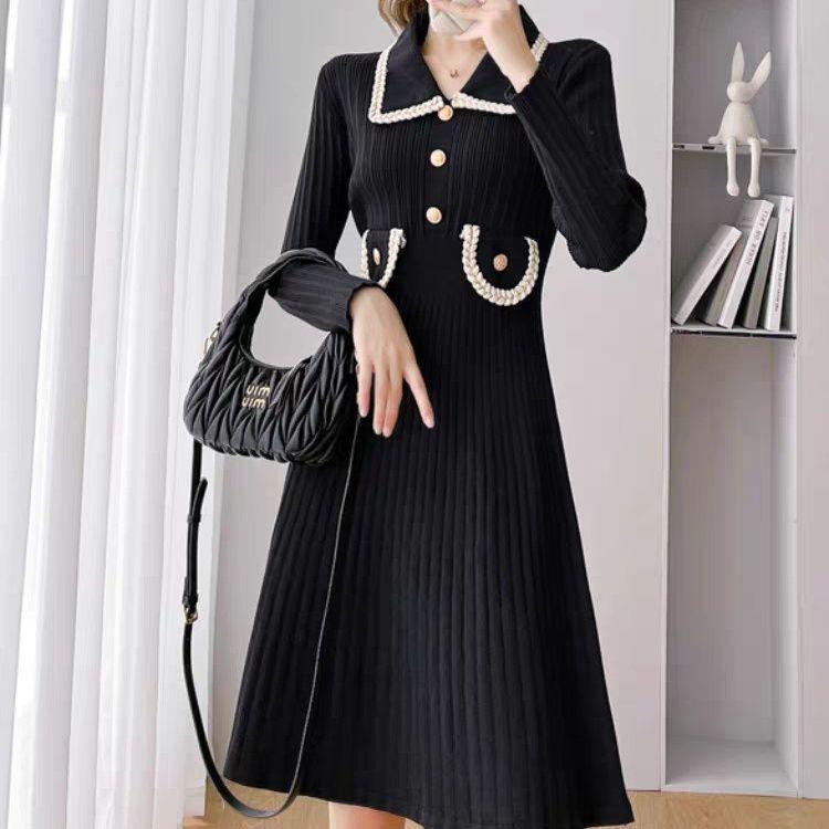 Elegant French Chic Knit Dress for Women - New Autumn/Winter Arrival, Perfect As a Base Layer or Inner Wear, Pairs Well with Coats.