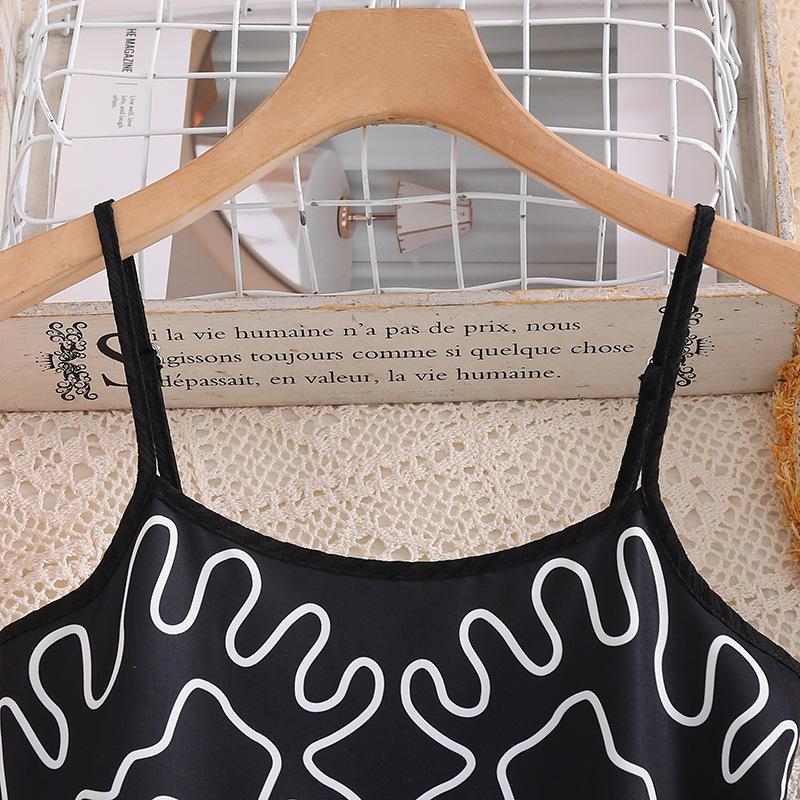 Children's Fashionable Black Dress for Spring and Summer, Elegant Halter Dress for Girls