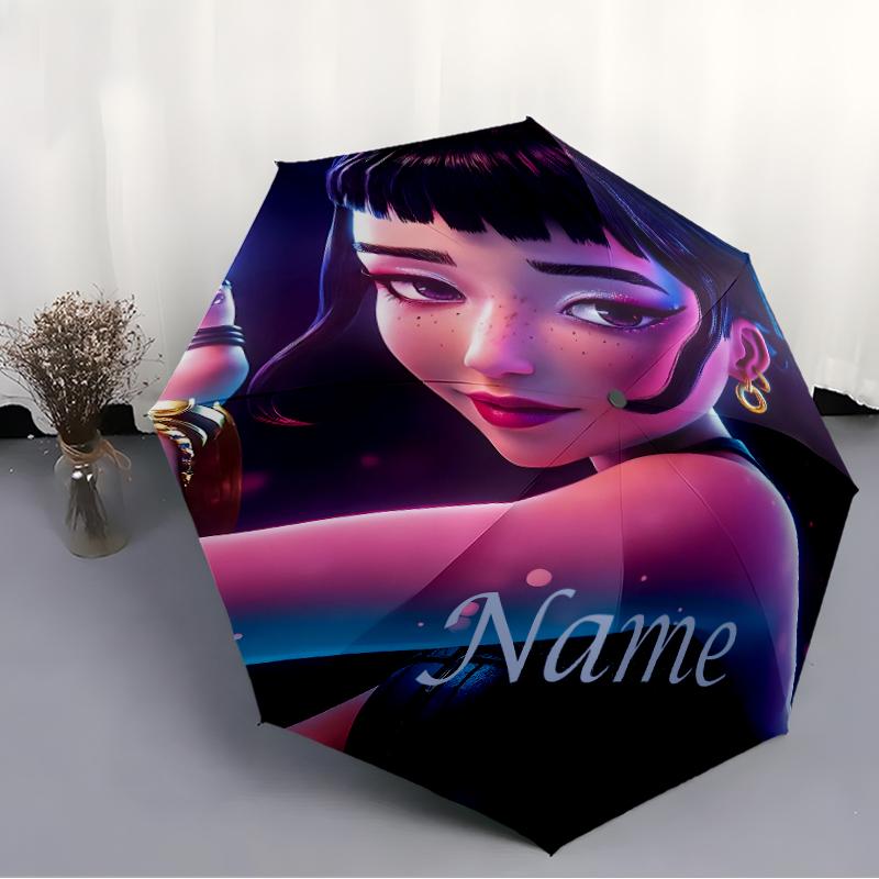 Spersonalizowany Parasol z Nadrukiem K-KPop Demon Hunters - Automatyczne Otwieranie/Zamykanie, Ośmiorzutowy Wytrzymały Stelaż, Automatycznie Składany Parasol