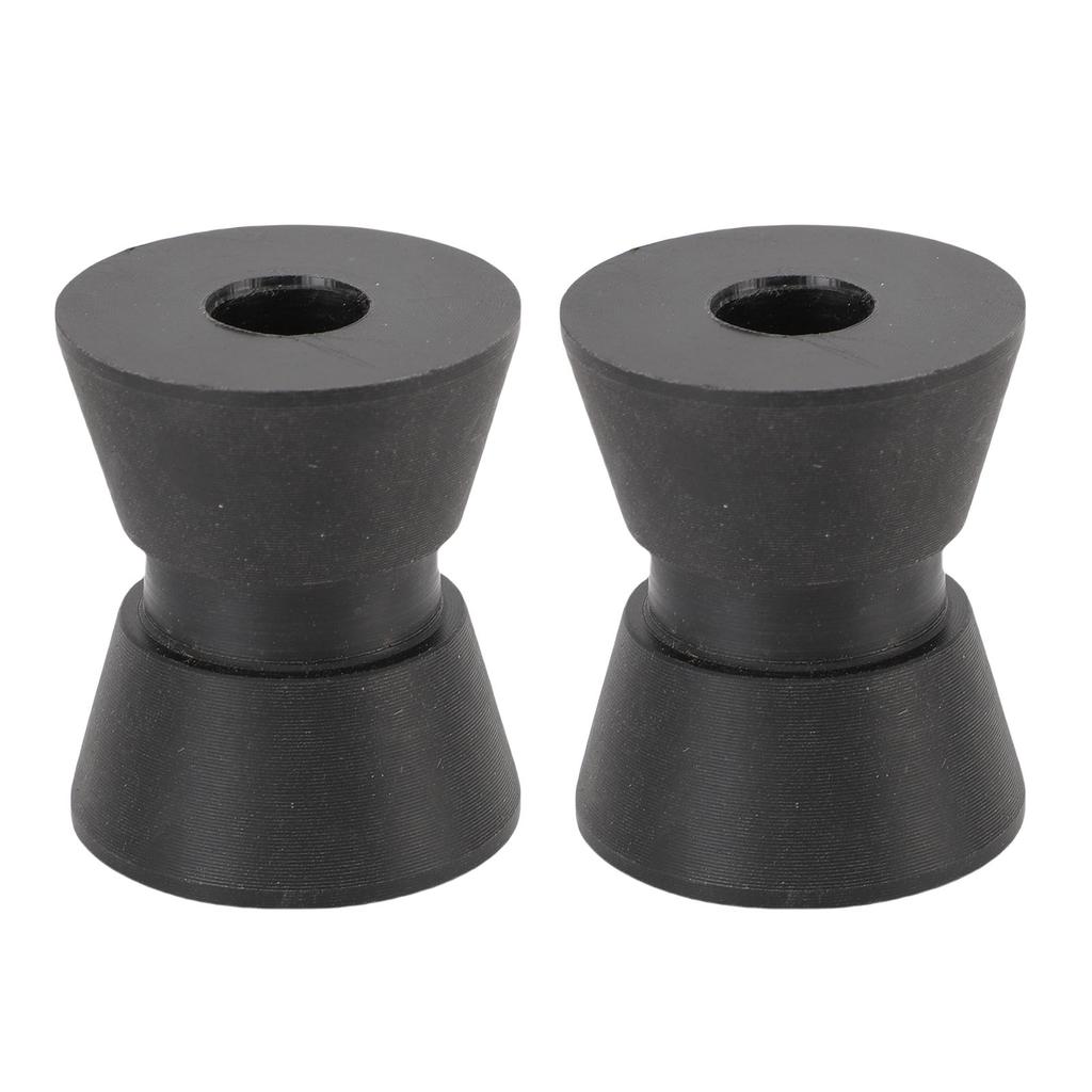 2Pcs Boat Trailer Roller 1.5 X 1.9in Nylon Anti Scratch Bow Roller Assembly for Yacht Marine Motorboat Black