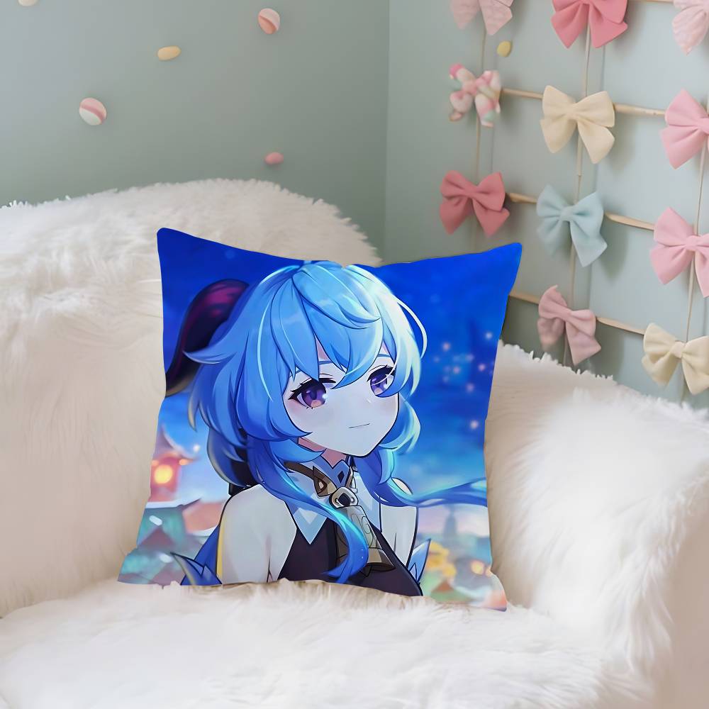 GGanyuGGenshin Case Plush Fabric Soft Pillowcase Double Sided Print Cushion Cover Household Gifts