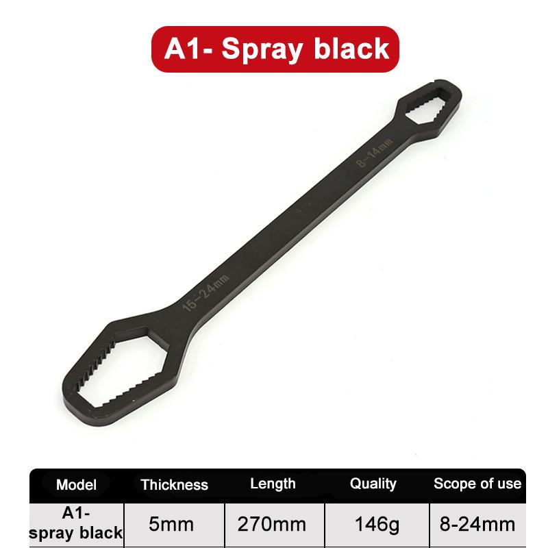 Cheie Inelară Multifuncțională Cheie Solidă cu Cap Dublu, Auto-Strângere Reglabilă Universală Cheie Reglabilă 8-24Mm