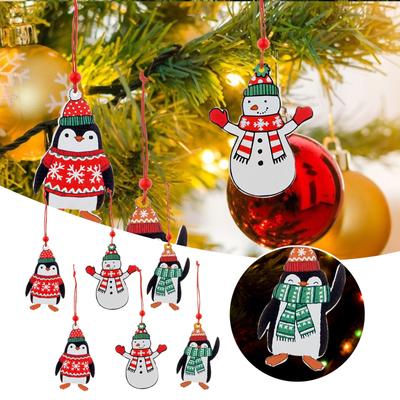 Ensemble de petits pendentifs en bois, ornements de noël, 6 pièces, décorations de vacances
