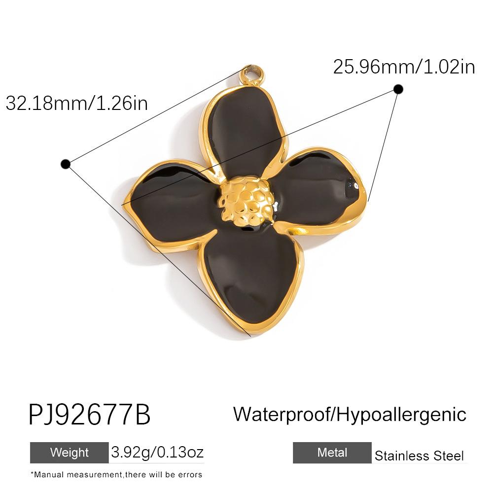 Cross-border Stainless Steel Jewelry Accessories Heart-shaped Flower Pendant Accessories Platedaccessories for Women