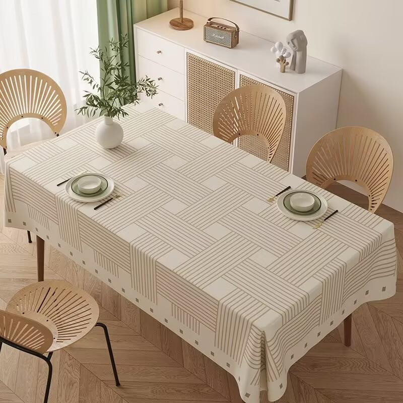 PVC Rechthoekige Eettafel Tafelkleed Oliebestendig Tafelblad Beschermdoek Huishoudelijk Plastic High-end Kant Tafelkleed Mat