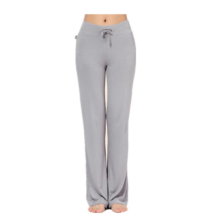 Femei de culoare uni cu talie înaltă cu cordon picior lat pantaloni lungi pantaloni de dans yoga cu picior lat pentru yoga alergare jogging gimnastică