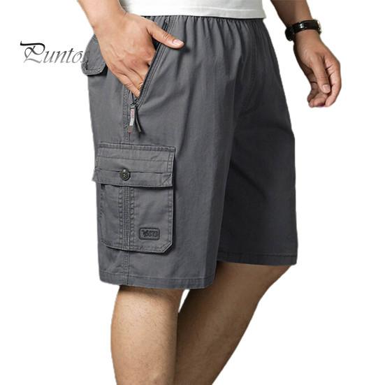 

Летние мужские повседневные шорты Свободные эластичные пояса с регулируемым шнурком и несколькими карманами Короткие брюки Мужские спортивные брюки до колен среднего возраста XL темно-серого