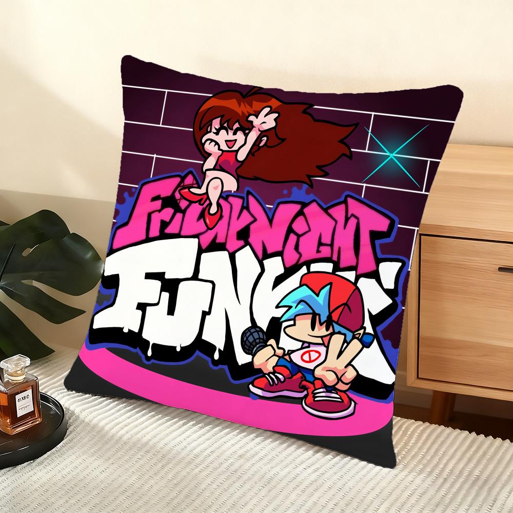 Friday Night F-Funkin Cushion Cover Soft Short Plush Pillow Cover Smooth Cozy Texture Aesthetic Cushion Case Home Decor