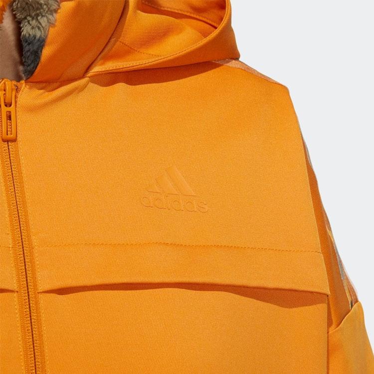Adidas Irregular Sport Hooded Jacket Women Outerwear Orange H09759