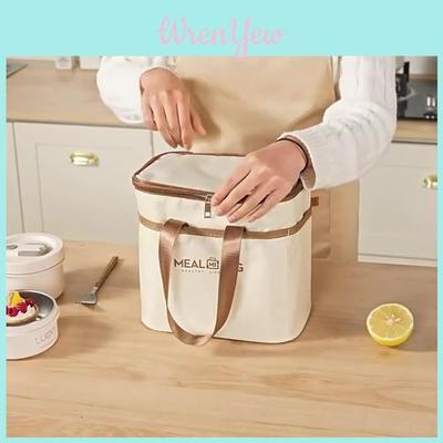 Oxford Cloth Lunch Bag With Insulation For Travel And Work Use