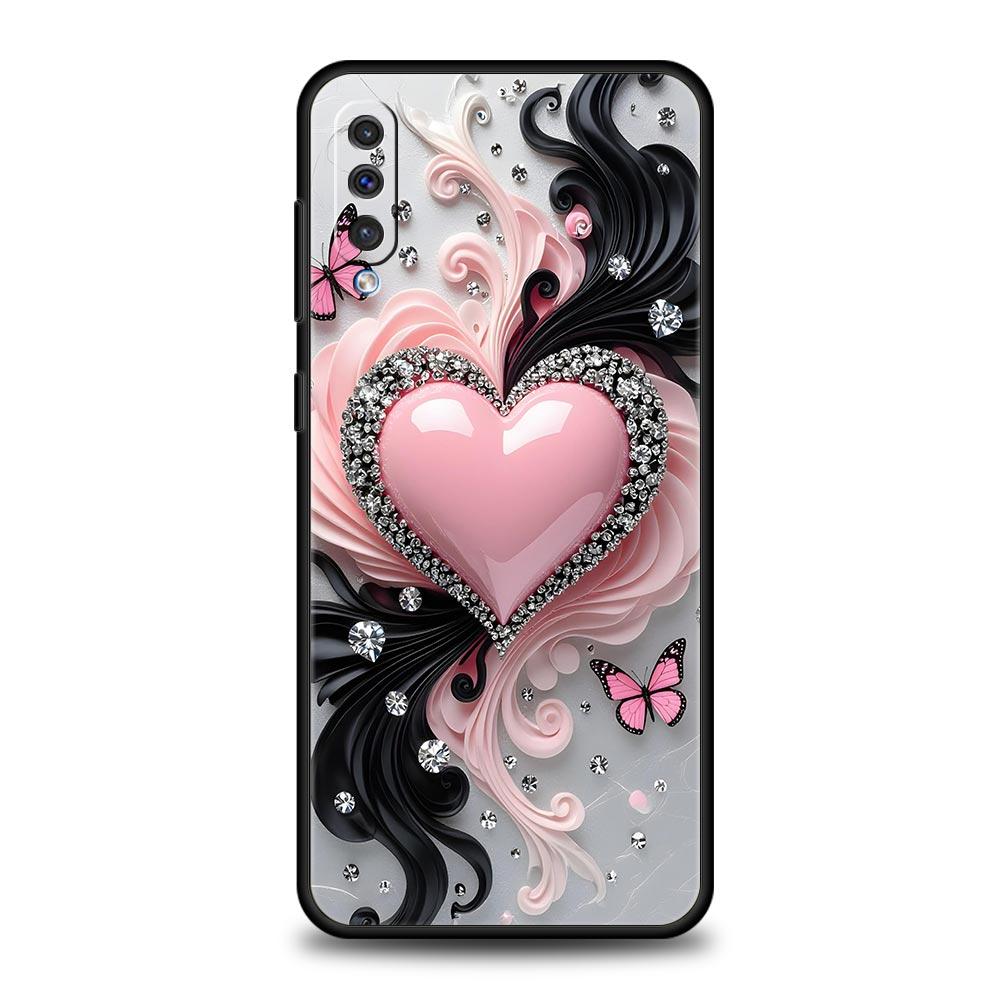 Colored Love Heart Printed Phone Case for Samsung Galaxy A56 A36 A26 A16 A34 A24 A42 A22 A20 A12 A40 A30 A10 5G Soft TPU Cover