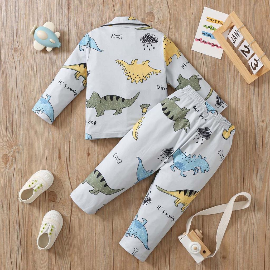 Kids' Casual Minimalist Loungewear Long-Sleeve Set
