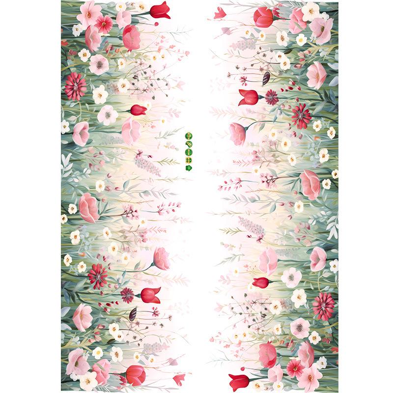 Creative Plants Wall Decals Pink Flowers Roses Baseboards Wall Stickers Decoration for Living Room Bedroom Waistline Home Decor