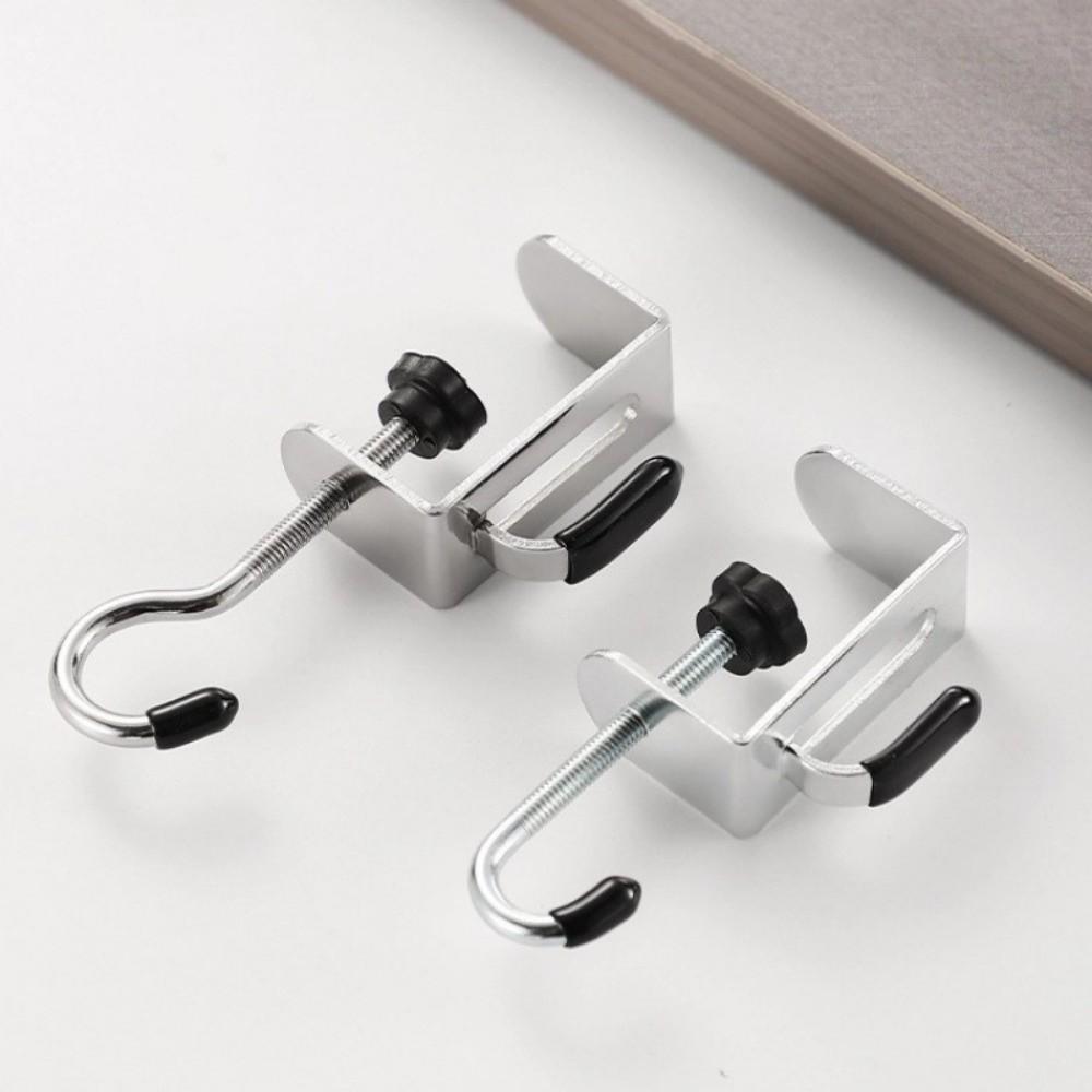 2 Stück tragbarer verstellbarer Schreibtischkantenhaken abnehmbarer lochfreier Rucksackhaken Doppelhaken Home-Office-Organizer