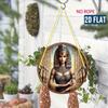 Vintage Egyptian Queen Metal Wall Art Round HD Printed Retro Home Decor