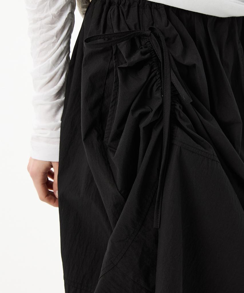 MIDNLOW Unbalanced String Flare Skirt (Black)