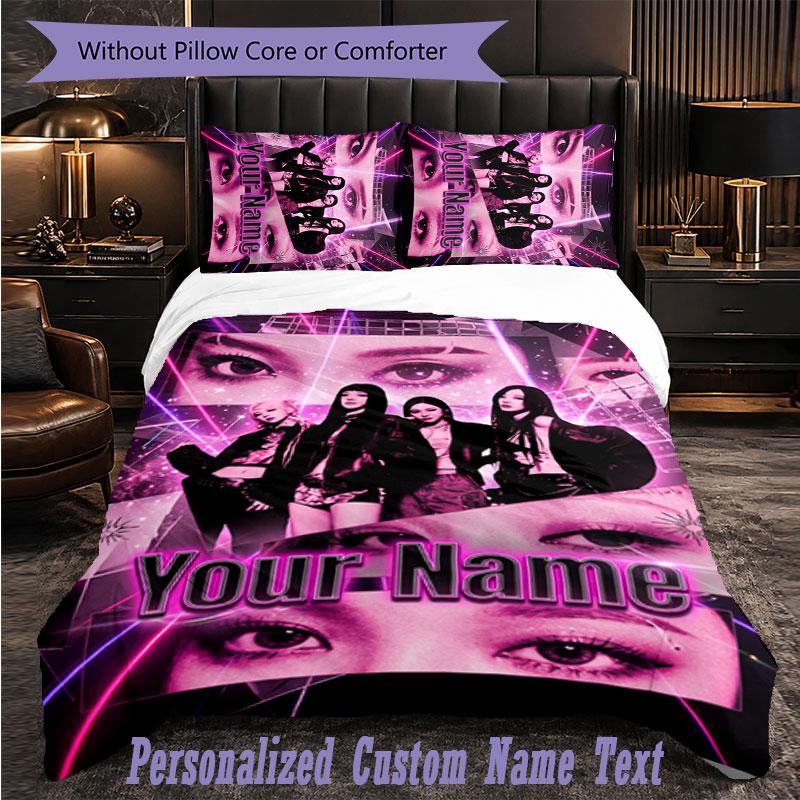 Personalized 3Pcs Bedding Setaespa Custom Text Duvet Cover Pillowcase Set Bedroom Gift