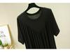 Summer Plus Size Modal V-Neck Pleated Dress - Casual Loose Short Sleeve Sleepwear