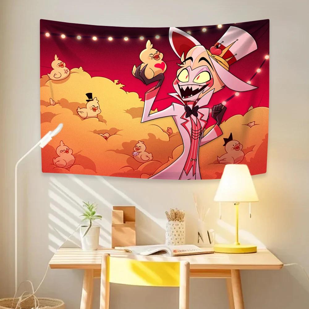 Classic Anime Tapestry Hell Hotel Lucifers Home Decoration Wall Hanging Tapiz Bedroom Living Room Background Cloth