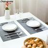 Placemats Table Mat Weave Stripe Pads Pallet Coaster Napperon Table Mat Tapete De Lugar Kitchen Accessories Easy-to-clean Dining Table Mat, Plate Mat