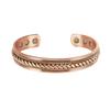 Pure Copper Bracelets Magnetic Adjustable Braided Cuff 12mm Bangles Soft Metal Resizable Health Jewelry Men Women
