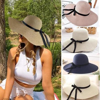Holiday Hat Seaside Big Brim Straw Hat Female Summer Beach Hats Small Fresh Folding Sun Hat Sun Hats Summer Hats for Women