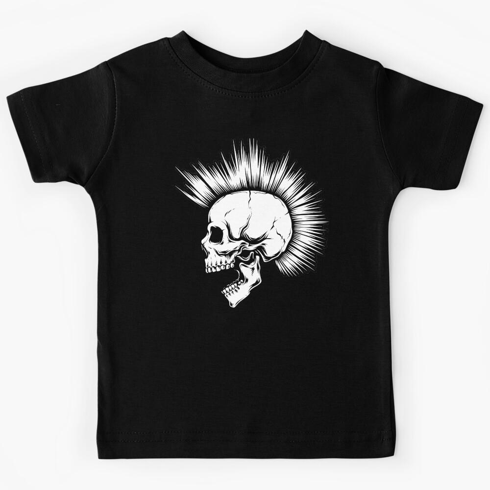 Punk Skull with Mohawk Kids T-Shirt 130