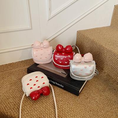 High-quality Appearance Boys and Girls' Single-shoulder Bag with Cute Bows, Mini Baby Purses, Children's Bag