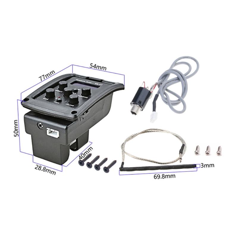 Guitar Pickup with Tuner and LCD Display Pickups 4-Bands Electric Guitar Pickups