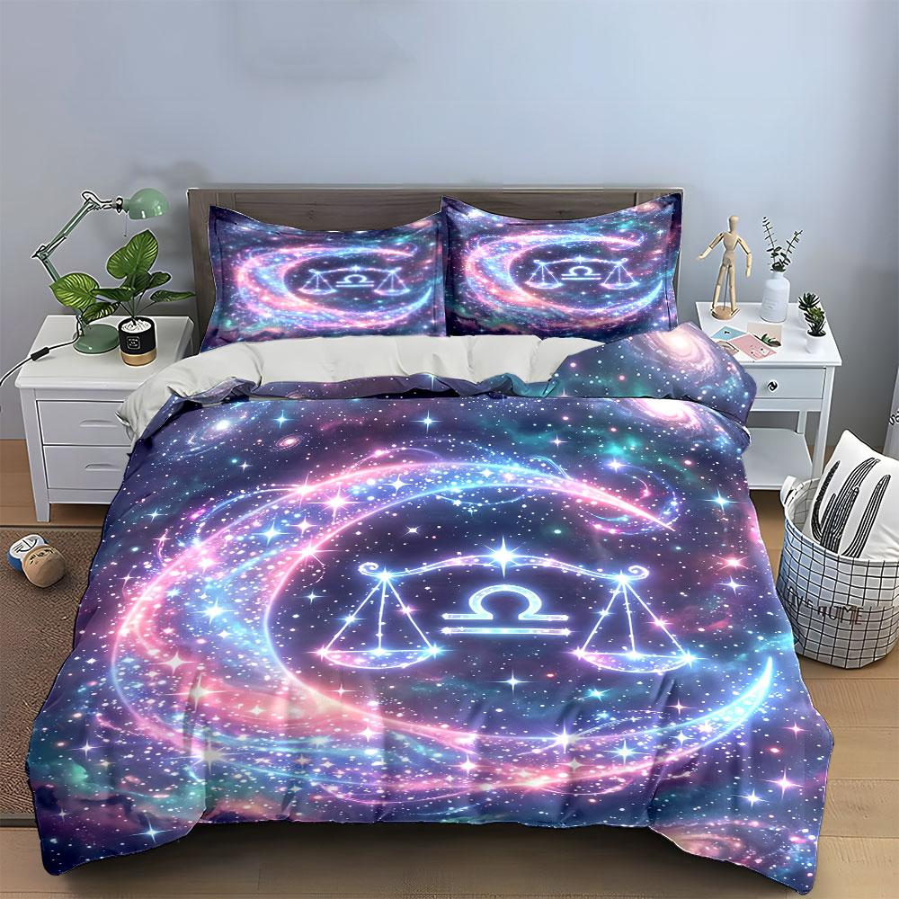 Libra Galaxy Bedding Set Bedding Duvet Cover Set Duvet Cover Pillowcases (1 * Duvet Cover 2 * Pillowcases, without duvet insert)