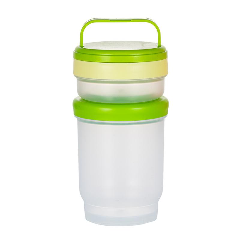 Double Layer Leak Salad Cup Oatmeal Container With Spoon & Sauce Box Portable Overnight Oats Jar