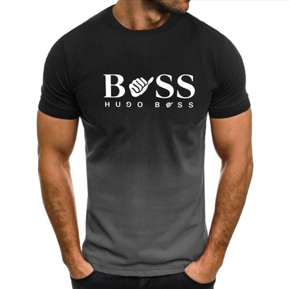 Male Gradient T Shirts Summer Men's Clothes Whatever Letter Short Sleeve Men Trend Products Sports Top Gym Tee Quick Dry T-Shirt