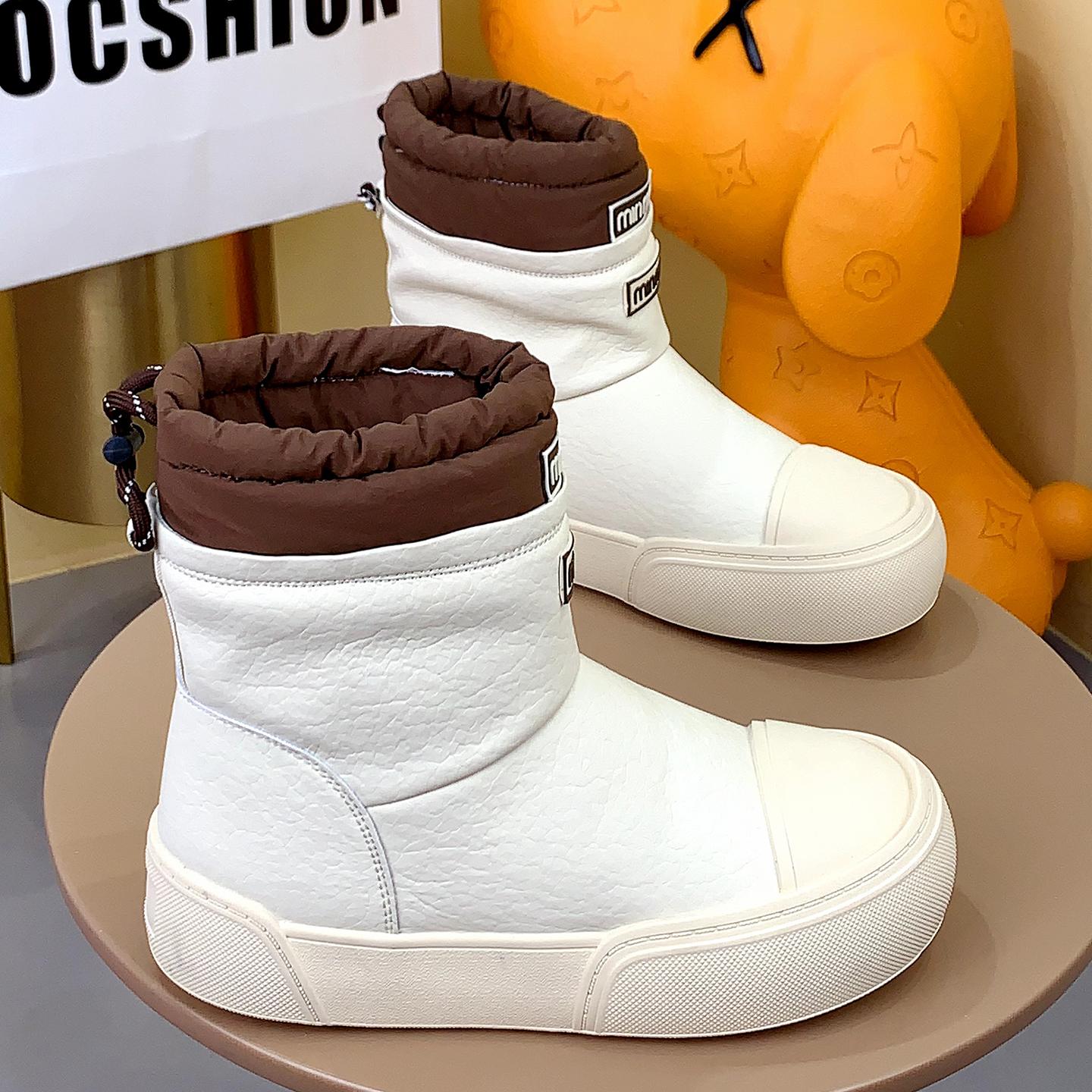 

Женские осенне-зимние модные ботинки на толстой подошве, нескользящие, легкие, с цельным мехом, повседневные короткие ботинки 39