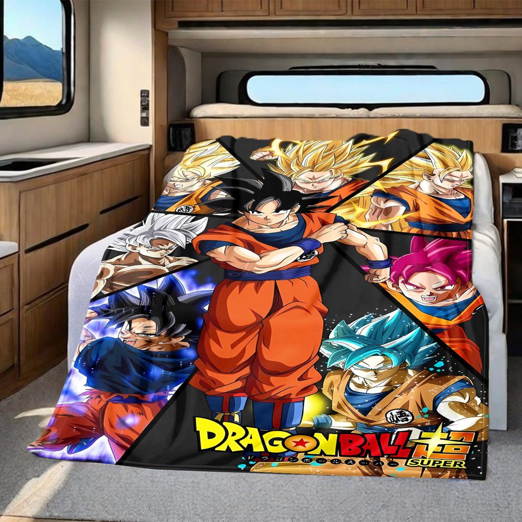 1PC Dragon Ball Super  Print Flannel Blanket, High quality All Seasons, Home Decor, Warmth and Comfort, Perfect for Christmas Gifts