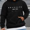 Men's 2025 Trendy Letter Print Hooded Sweatshirt - Loose Fit Pullover for Spring & Autumn