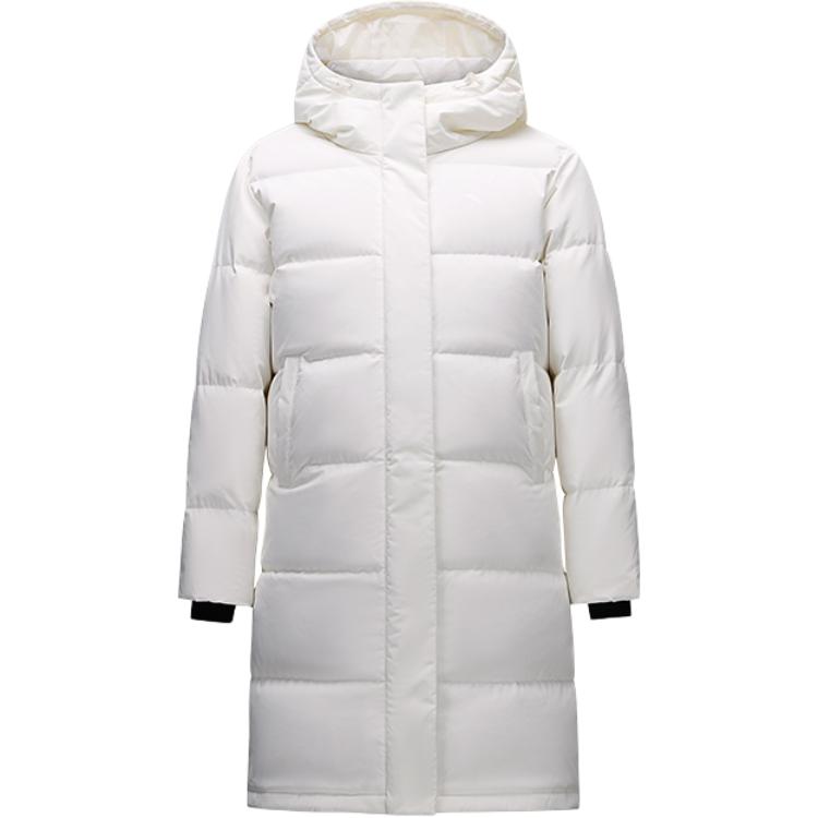Anta Sports Lifestyle Series Comprehensive Training Solid Color Zipper Hooded Comfortable Breathable Versatile Mid-Length Down Jacket 162517903-1