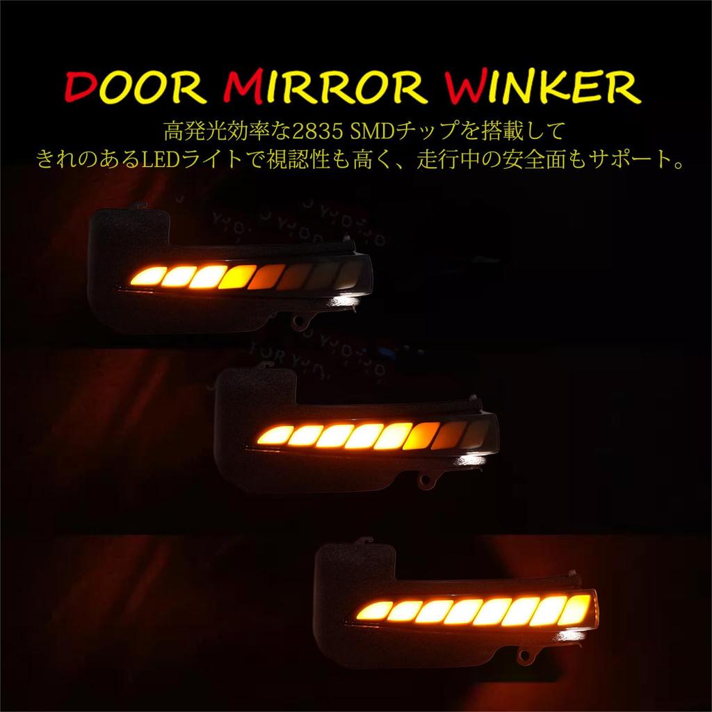 Inspection Sequential Door Mirror Turn Signals for Toyota Hilux GUN125 Flowing LED Door Mirror Turn Signals Door Mirror LED Turn Signals Side Mirror