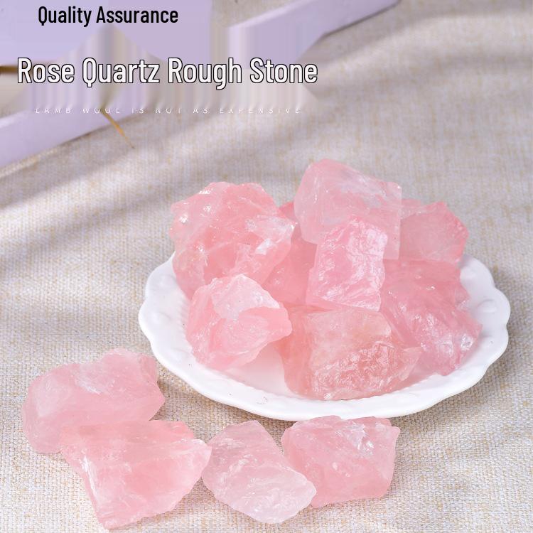 Natural Rose Quartz Aroma Diffuser Stone: Raw Pink Mineral Specimen & Tumbled Hibiscus Quartz.