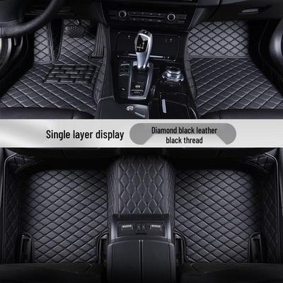 Premium Double/Single Layer Diamond Car Floor Mats - Full Coverage, Dirt-Resistant, Fits Thousands of Models