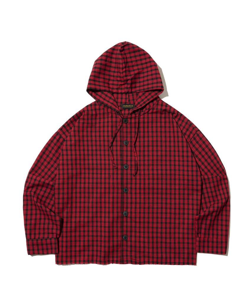 ANALOG MOOD Tartan Check Hoodie (Red)