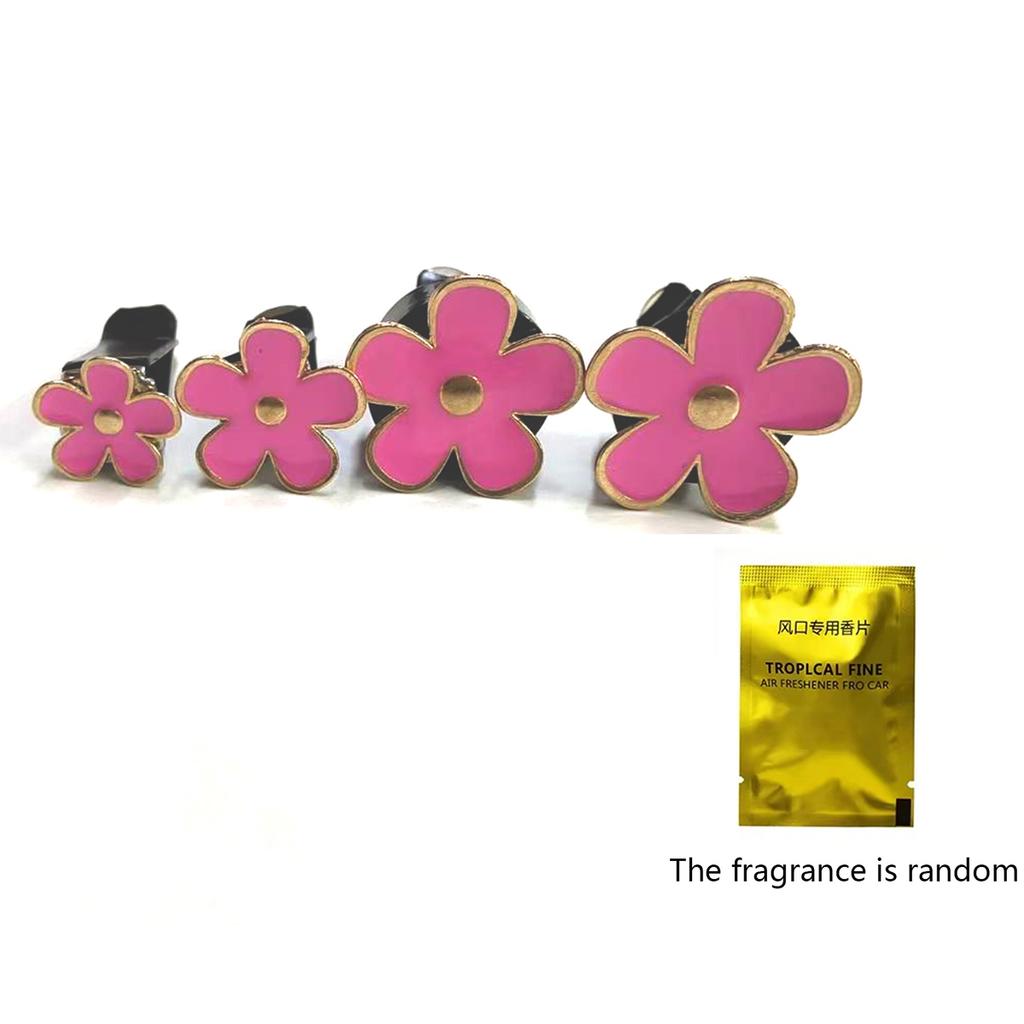 4-piece Daisy Flower Vent Clip Car Air Freshener Charm Color Car Interior Accessories for Girls Ladies