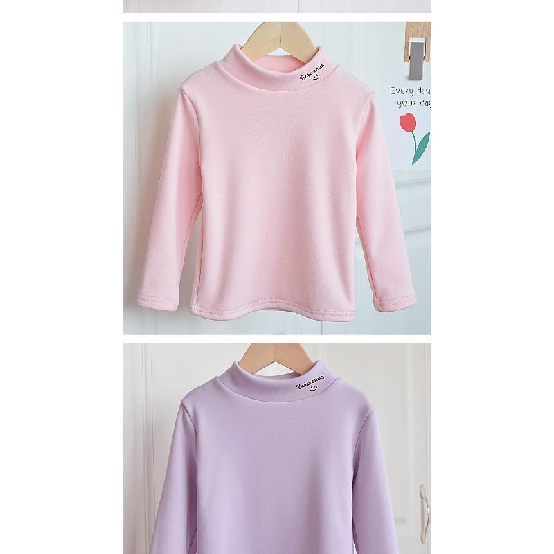 Unisex Kids Thickened Half Turtleneck Long Sleeve Warm Winter Base Shirt