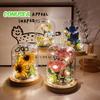 LED Building Blocks Eternal Flowers Bouquet Bonsai Mini Block Artificial Flower Brick Home Decoration Birthday Gifts Girls Kids