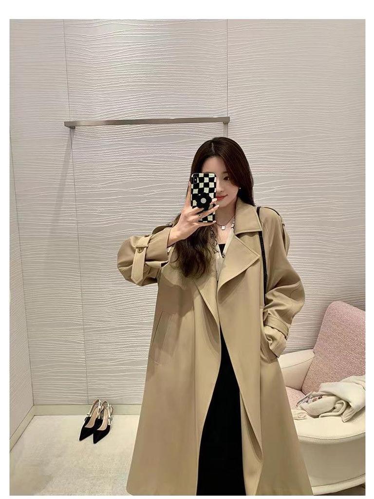 2025 Spring & Fall Women's Mid-Length Trench Coat - Korean Style Student Fashion Trend