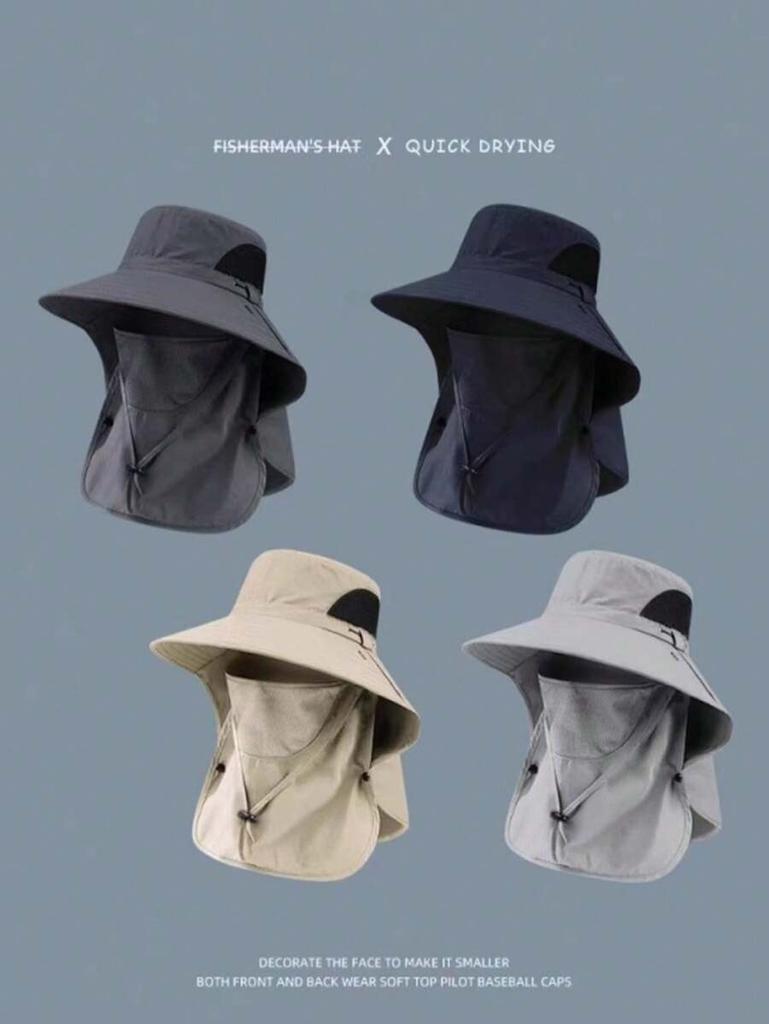 UV Protection Sun Hat With Detachable Face Mask For Outdoor Fishing Hiking Climbing