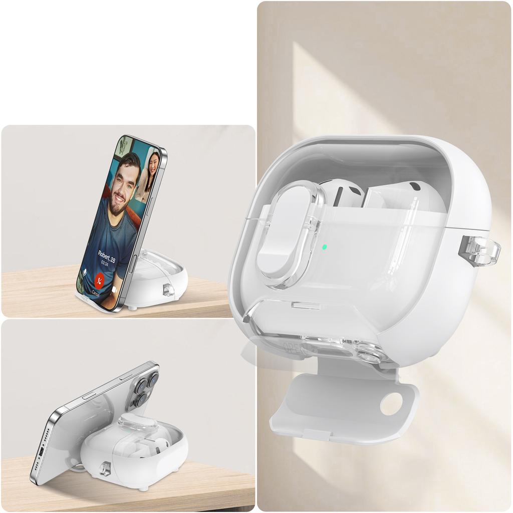 Secure Lock Case for Samsung Galaxy Buds 3/3Pro Case with Phone Stand Protective Case with Cleaner Kit for Samsung Galaxy Buds 3