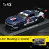 CCA Simulation 1/42 Ford Mustang GT3 Alloy Sports Car Diecast Pullback Toy Vehicle with Display Box Collection Miniature Voiture