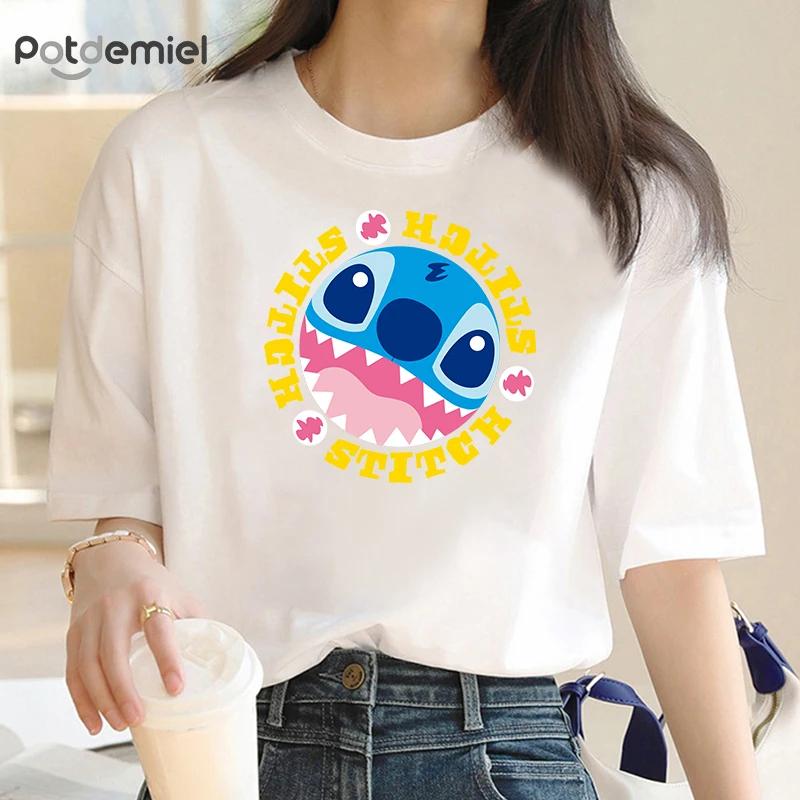 Punk Trend Casual Stitch Unisexs Tshirt Unisexs Tshirt Cute Tshirt Anime Cartoon Casual Dress Unisexs Cute Shortsleev S
